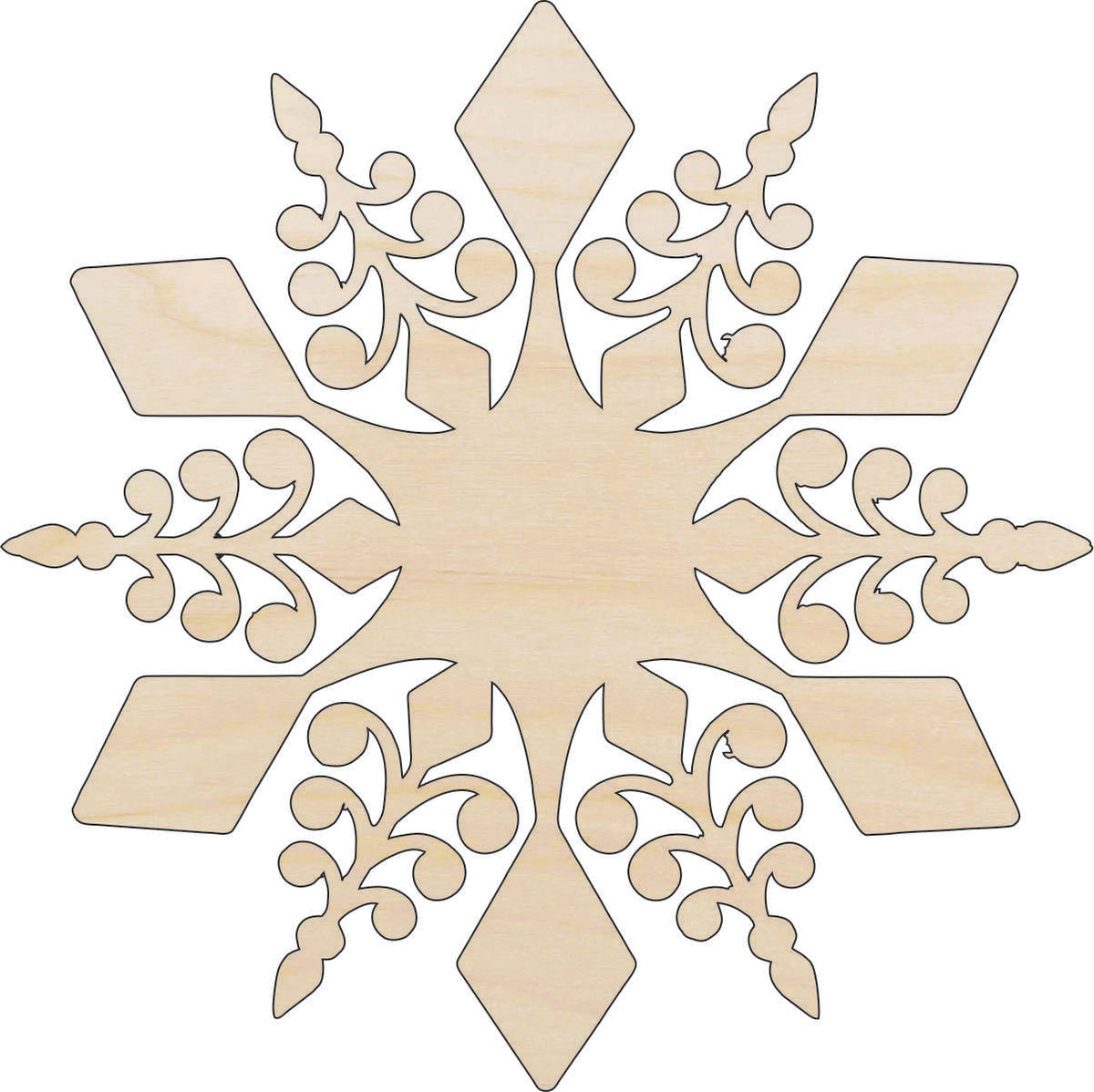 Snowflake - Laser Cut Out Unfinished Wood Craft Shape SNW76 Snowflake - Laser Cut Out Unfinished Wood Craft Shape SNW76