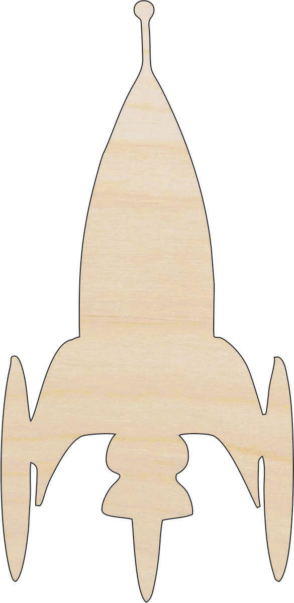 Spaceship - Laser Cut Out Unfinished Wood Craft Shape SPC54 Spaceship - Laser Cut Out Unfinished Wood Craft Shape SPC54