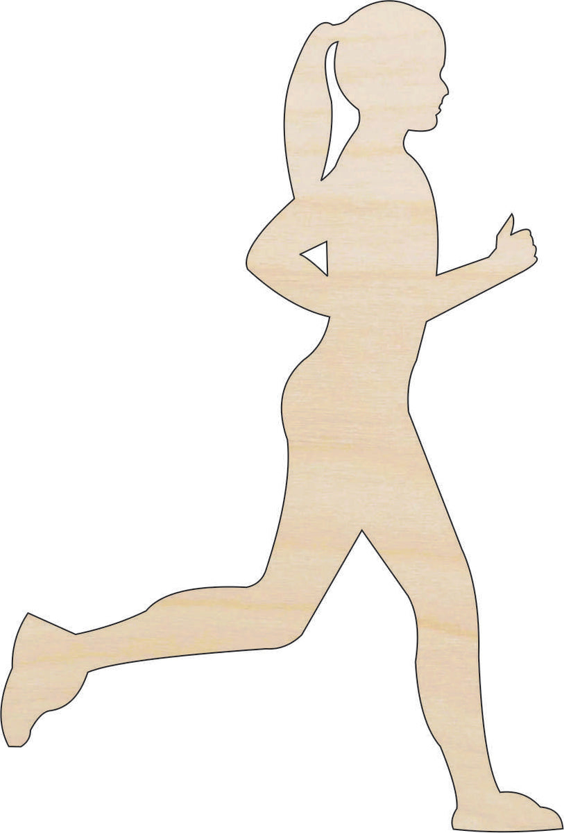 Sport Running - Laser Cut Out Unfinished Wood Craft Shape SPT128 Sport Running - Laser Cut Out Unfinished Wood Craft Shape SPT128