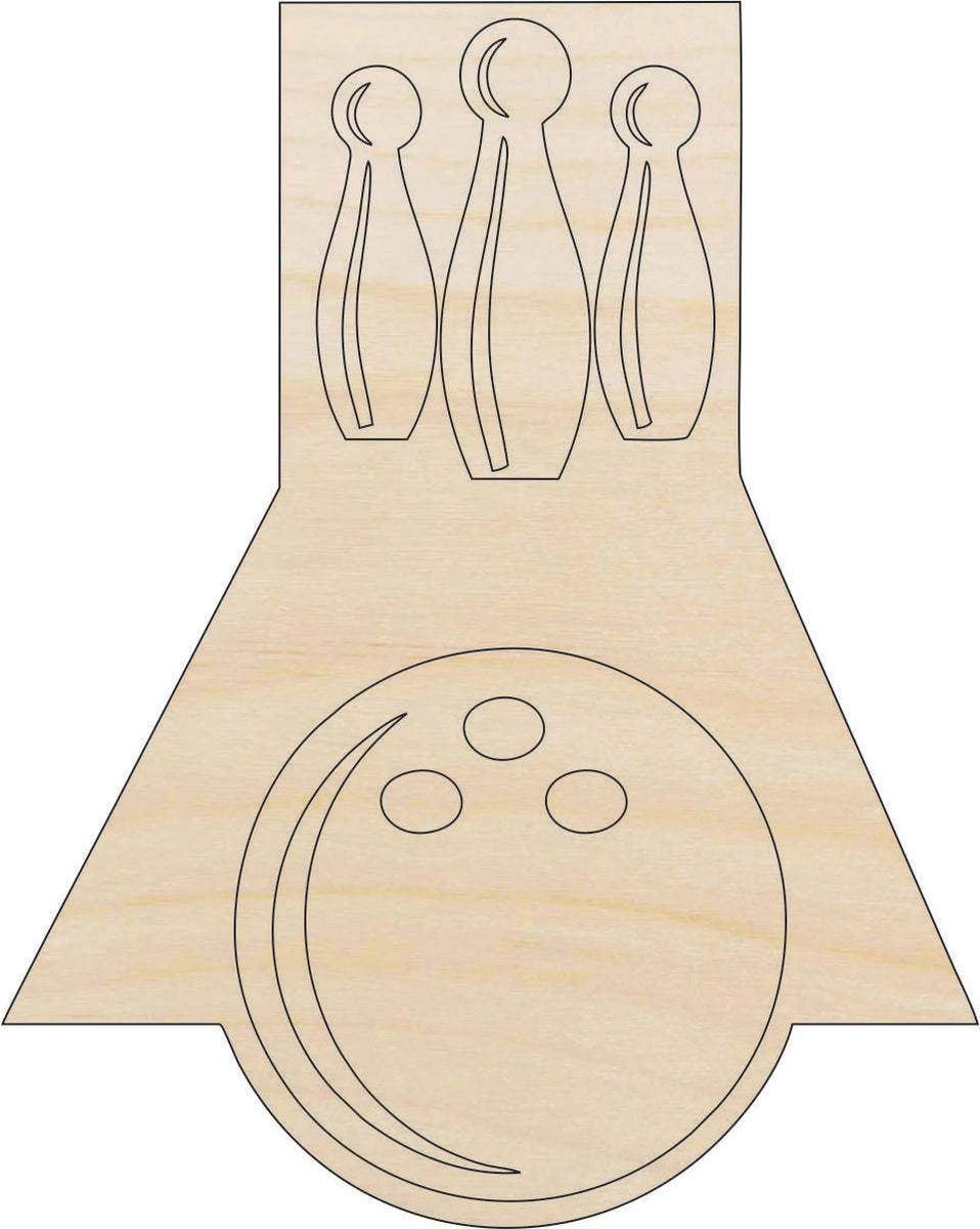 Sport Bowling - Laser Cut Out Unfinished Wood Craft Shape SPT247 Sport Bowling - Laser Cut Out Unfinished Wood Craft Shape SPT247