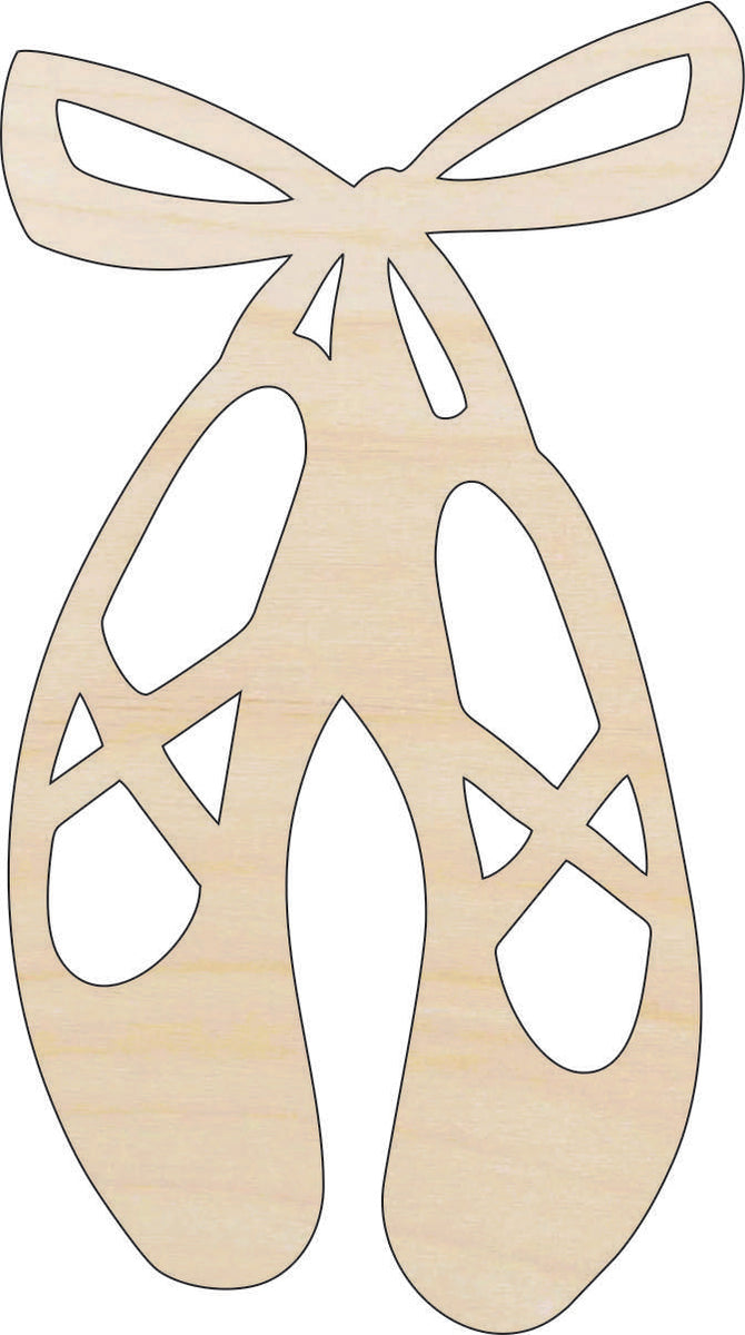 Dance Ballet Slippers - Laser Cut Out Unfinished Wood Craft Shape SPT508 Dance Ballet Slippers - Laser Cut Out Unfinished Wood Craft Shape SPT508