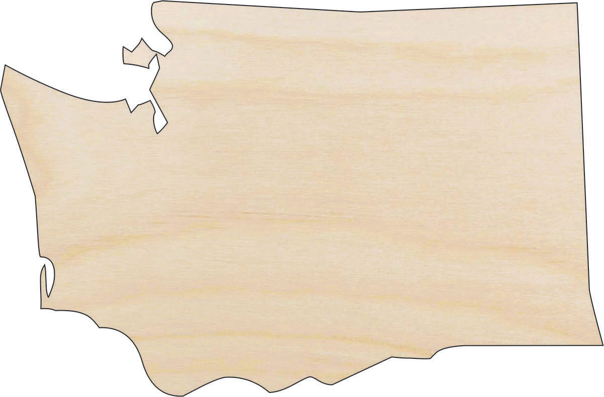 State Washington - Laser Cut Out Unfinished Wood Craft Shape STAT95 State Washington - Laser Cut Out Unfinished Wood Craft Shape STAT95
