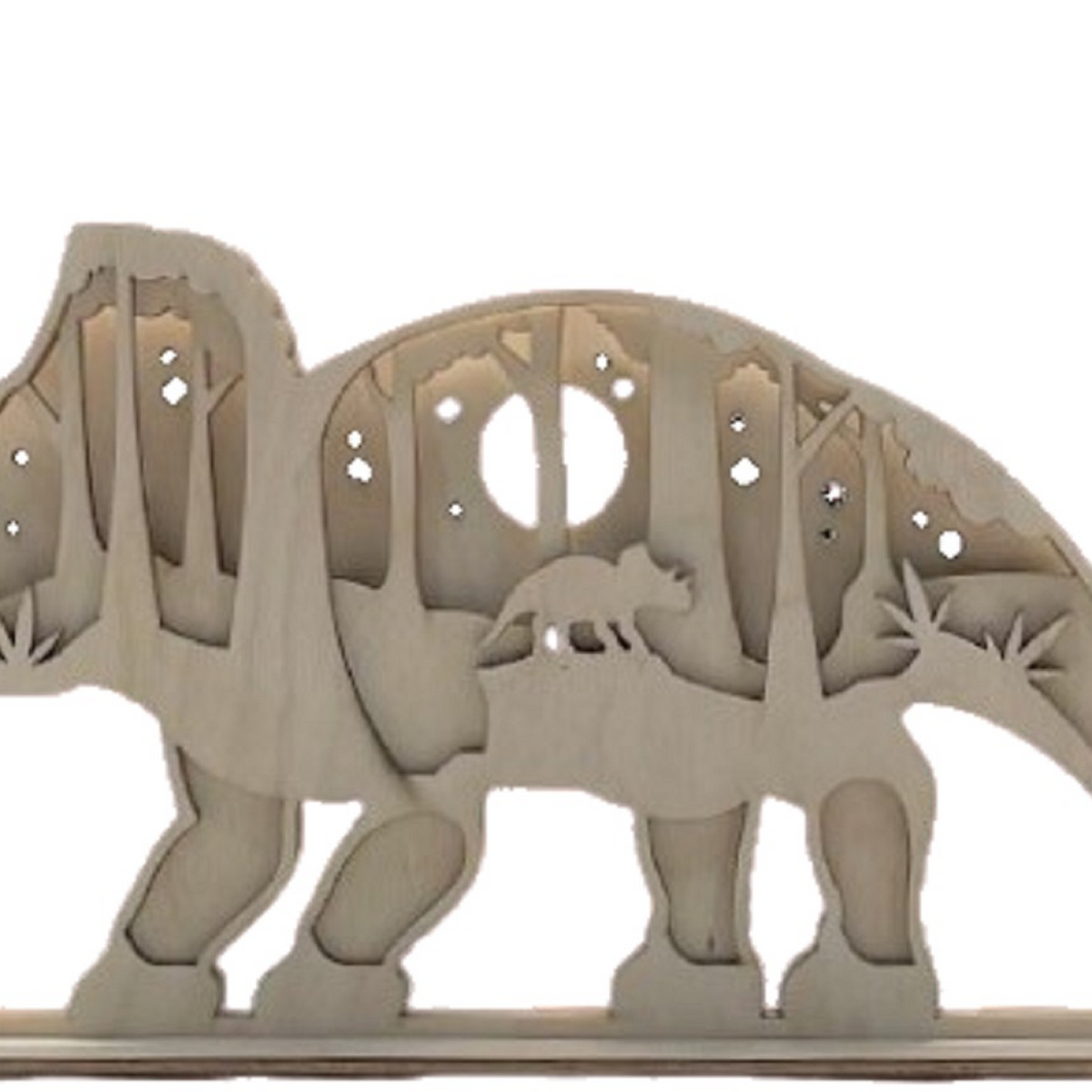 3D LASER CUT 6 LAYER UNFINISHED 2024 DINOSAUR DISPLAY