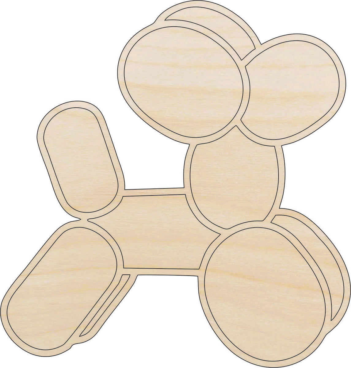 Toy Balloon Dog - Laser Cut Out Unfinished Wood Craft Shape TOY41 Toy Balloon Dog - Laser Cut Out Unfinished Wood Craft Shape TOY41