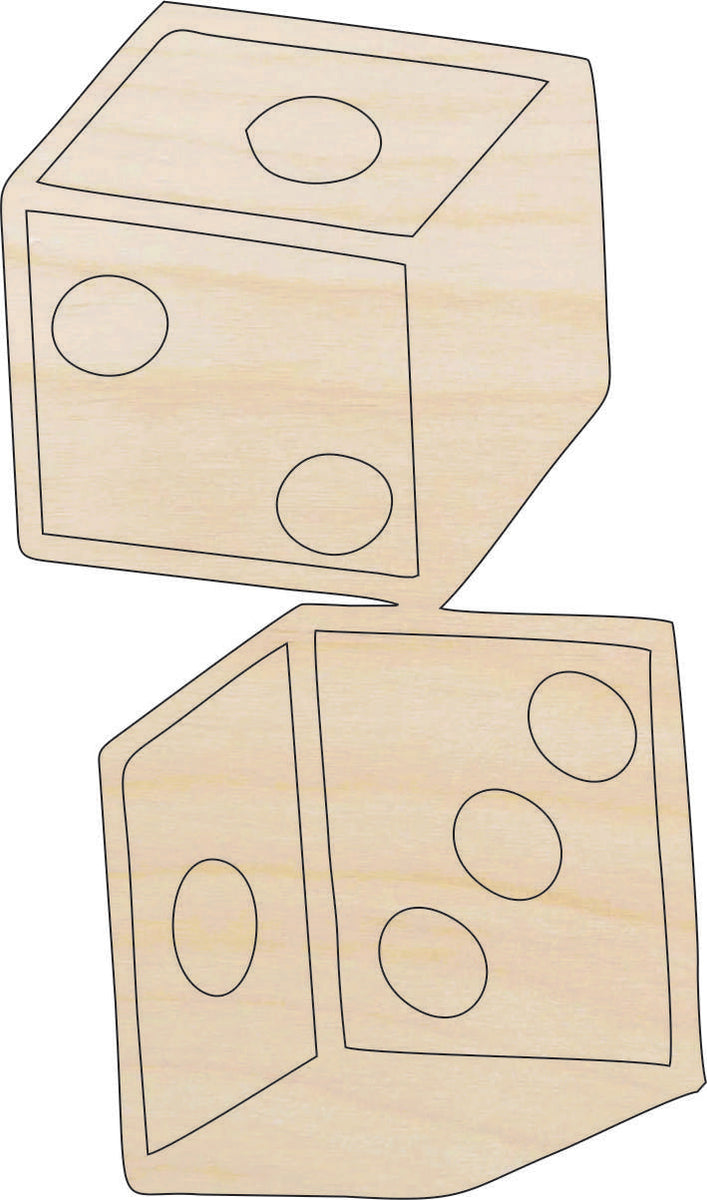Toy Dice - Laser Cut Out Unfinished Wood Craft Shape TOY4