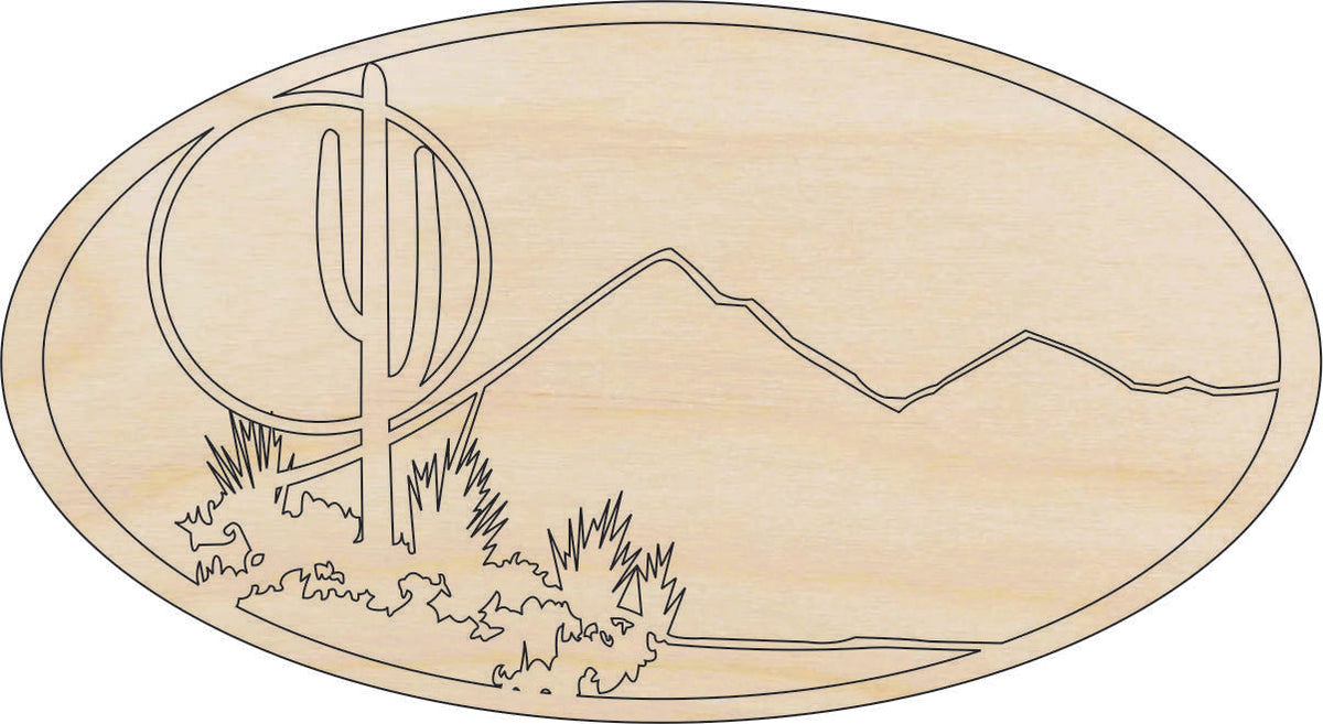 Scene Desert - Laser Cut Out Unfinished Wood Craft Shape TRE104 Scene Desert - Laser Cut Out Unfinished Wood Craft Shape TRE104
