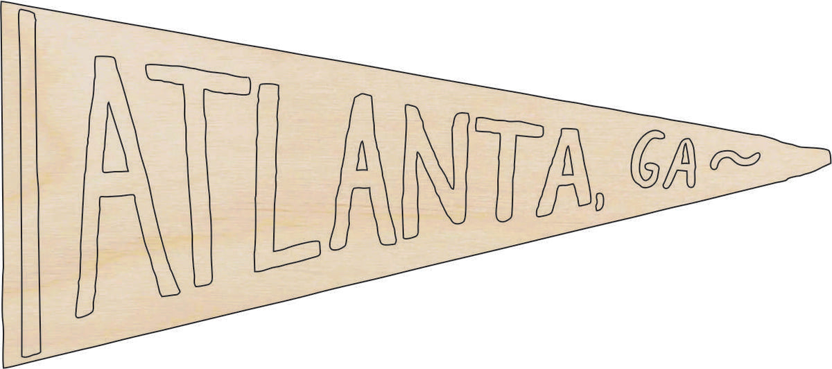 Flag Atlanta - Laser Cut Out Unfinished Wood Craft Shape USA1 Flag Atlanta - Laser Cut Out Unfinished Wood Craft Shape USA1