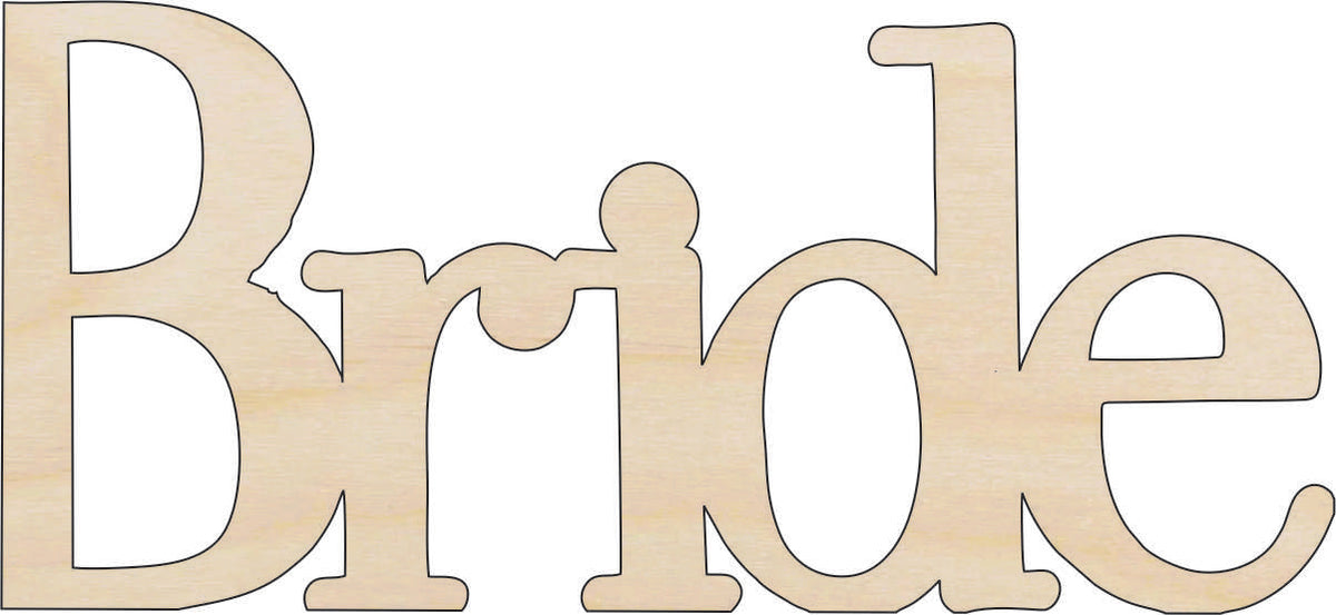 Word Bride - Laser Cut Out Unfinished Wood Craft Shape WDG12 Word Bride - Laser Cut Out Unfinished Wood Craft Shape WDG12