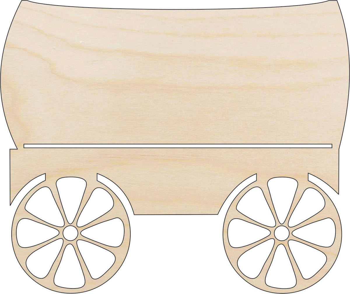 Wagon - Laser Cut Out Unfinished Wood Craft Shape WGN1