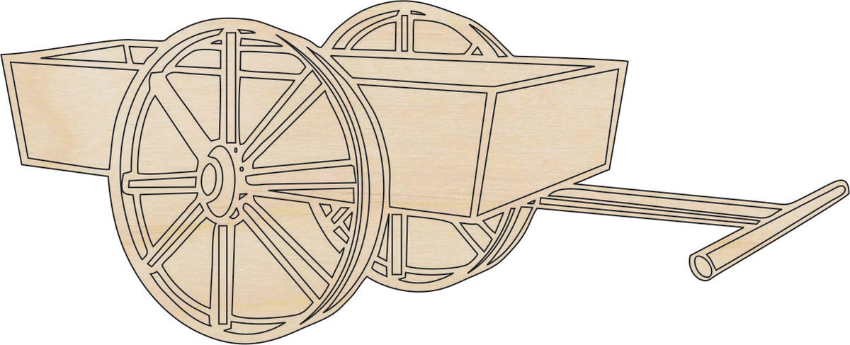 Wagon - Laser Cut Out Unfinished Wood Craft Shape WGN2 Wagon - Laser Cut Out Unfinished Wood Craft Shape WGN2