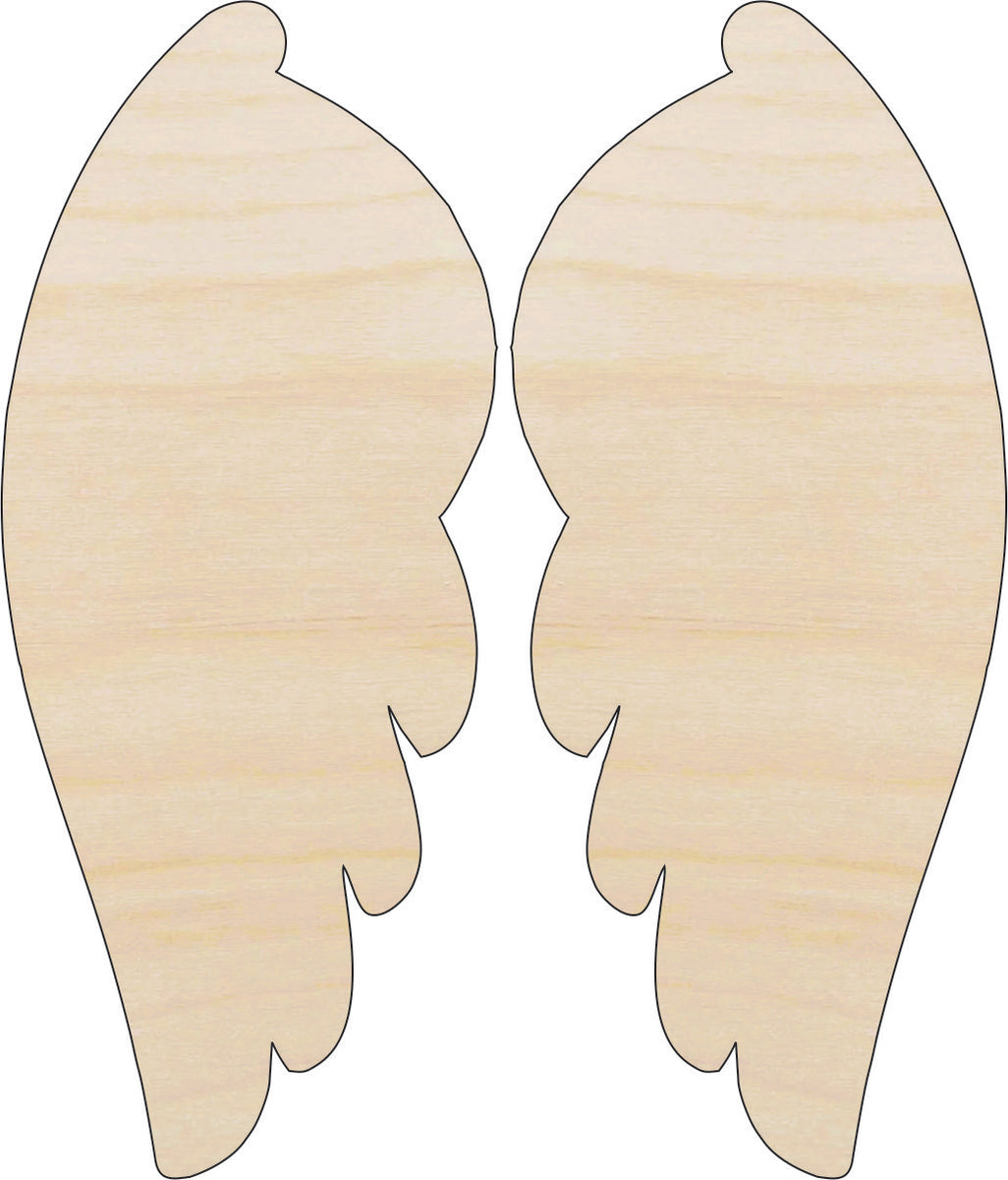 Wing - Laser Cut Out Unfinished Wood Craft Shape WNG2 Wing - Laser Cut Out Unfinished Wood Craft Shape WNG2