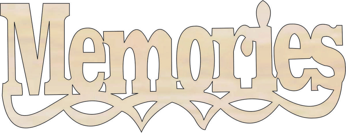 Word Memories - Laser Cut Out Unfinished Wood Craft Shape WRD105 Word Memories - Laser Cut Out Unfinished Wood Craft Shape WRD105