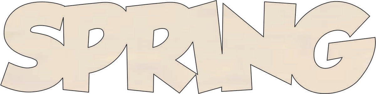 Word Spring - Laser Cut Out Unfinished Wood Craft Shape WRD3 Word Spring - Laser Cut Out Unfinished Wood Craft Shape WRD3
