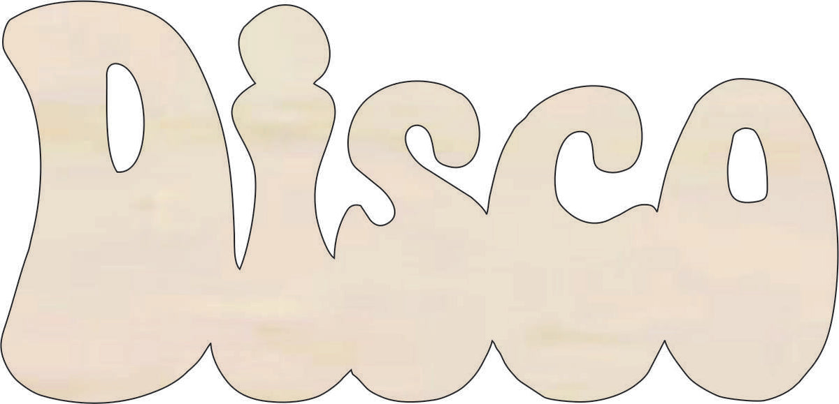 Word Disco - Laser Cut Out Unfinished Wood Craft Shape WRD95 Word Disco - Laser Cut Out Unfinished Wood Craft Shape WRD95