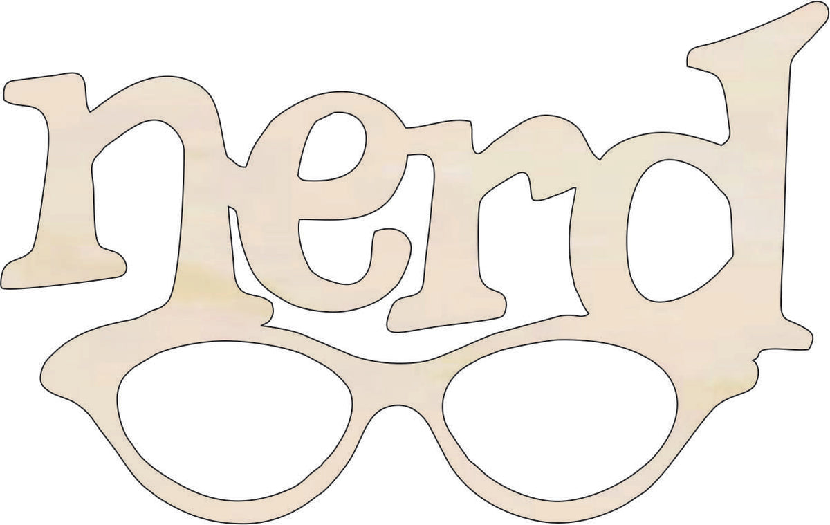 Word Nerd - Laser Cut Out Unfinished Wood Craft Shape WRD98 Word Nerd - Laser Cut Out Unfinished Wood Craft Shape WRD98