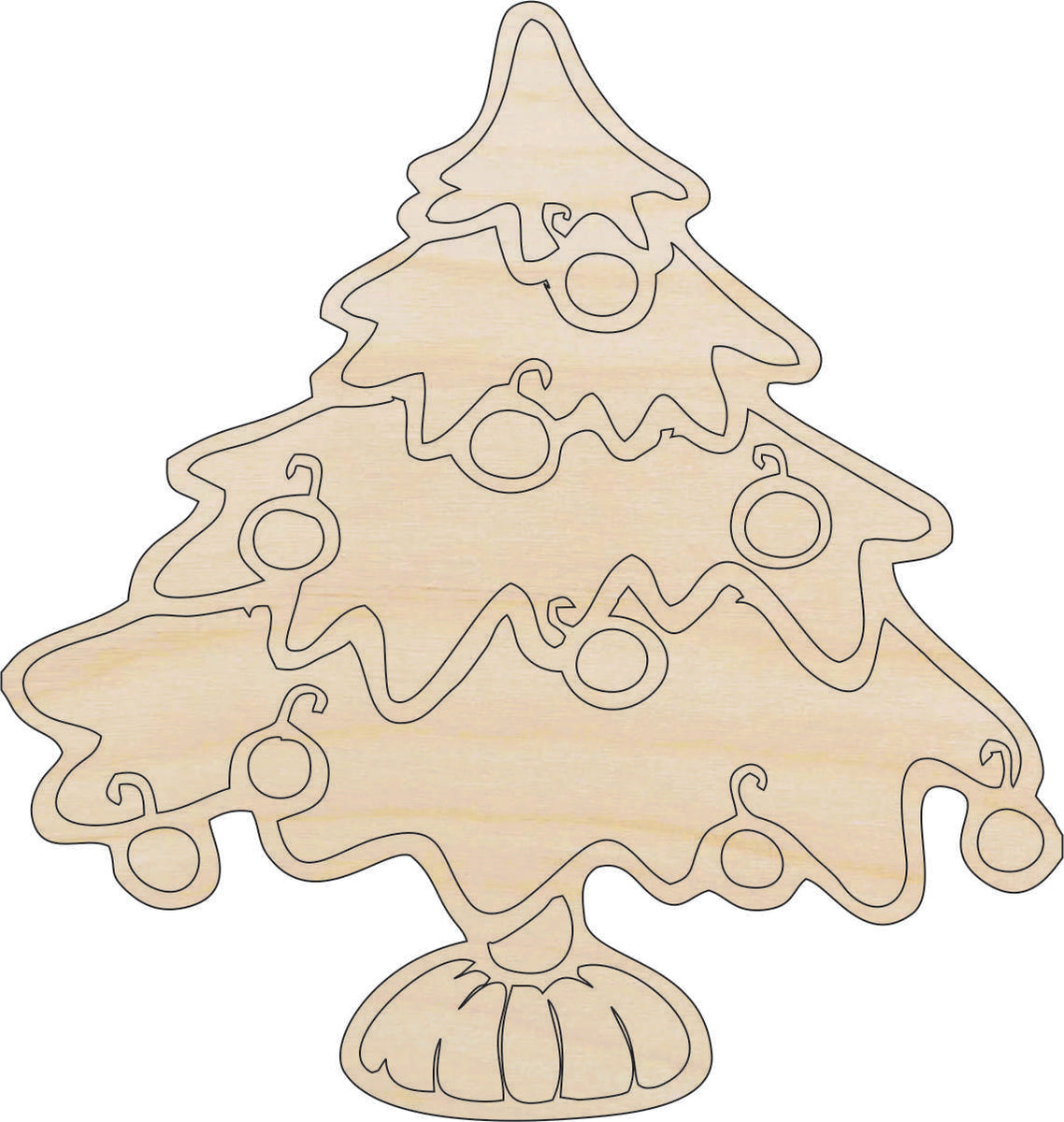 Tree - Laser Cut Out Unfinished Wood Craft Shape XMS13 Tree - Laser Cut Out Unfinished Wood Craft Shape XMS13