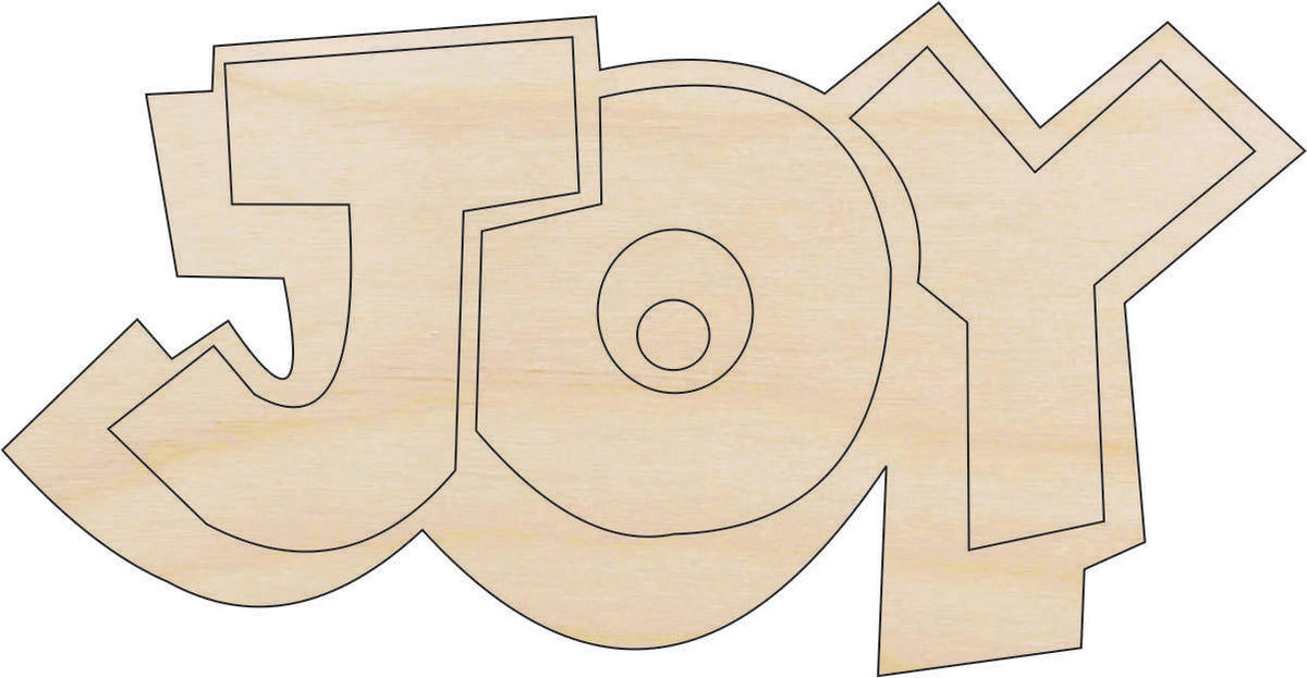 Word Joy - Laser Cut Out Unfinished Wood Craft Shape XMS46 Word Joy - Laser Cut Out Unfinished Wood Craft Shape XMS46