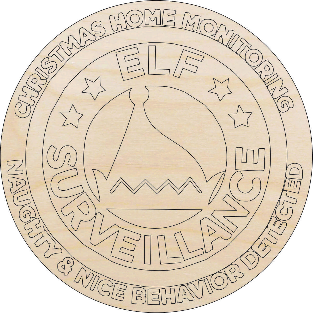 Sign Elf - Laser Cut Out Unfinished Wood Craft Shape XMS199 Sign Elf - Laser Cut Out Unfinished Wood Craft Shape XMS199