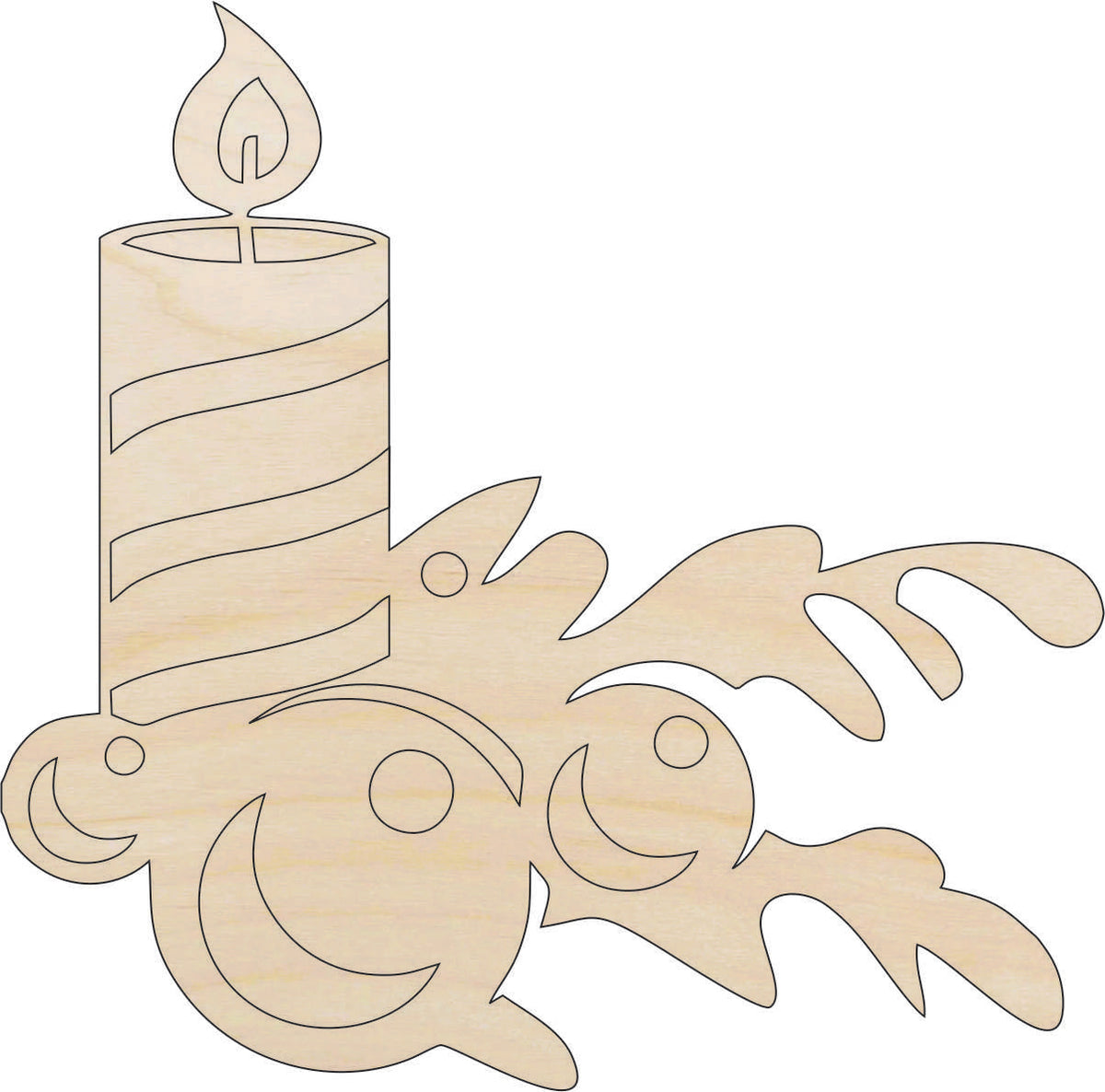 Candle - Laser Cut Out Unfinished Wood Craft Shape XMS20 Candle - Laser Cut Out Unfinished Wood Craft Shape XMS20