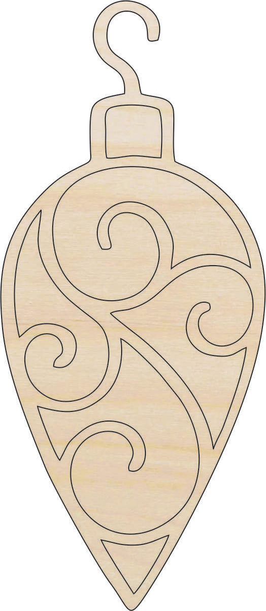 Bauble - Laser Cut Out Unfinished Wood Craft Shape XMS34 Bauble - Laser Cut Out Unfinished Wood Craft Shape XMS34