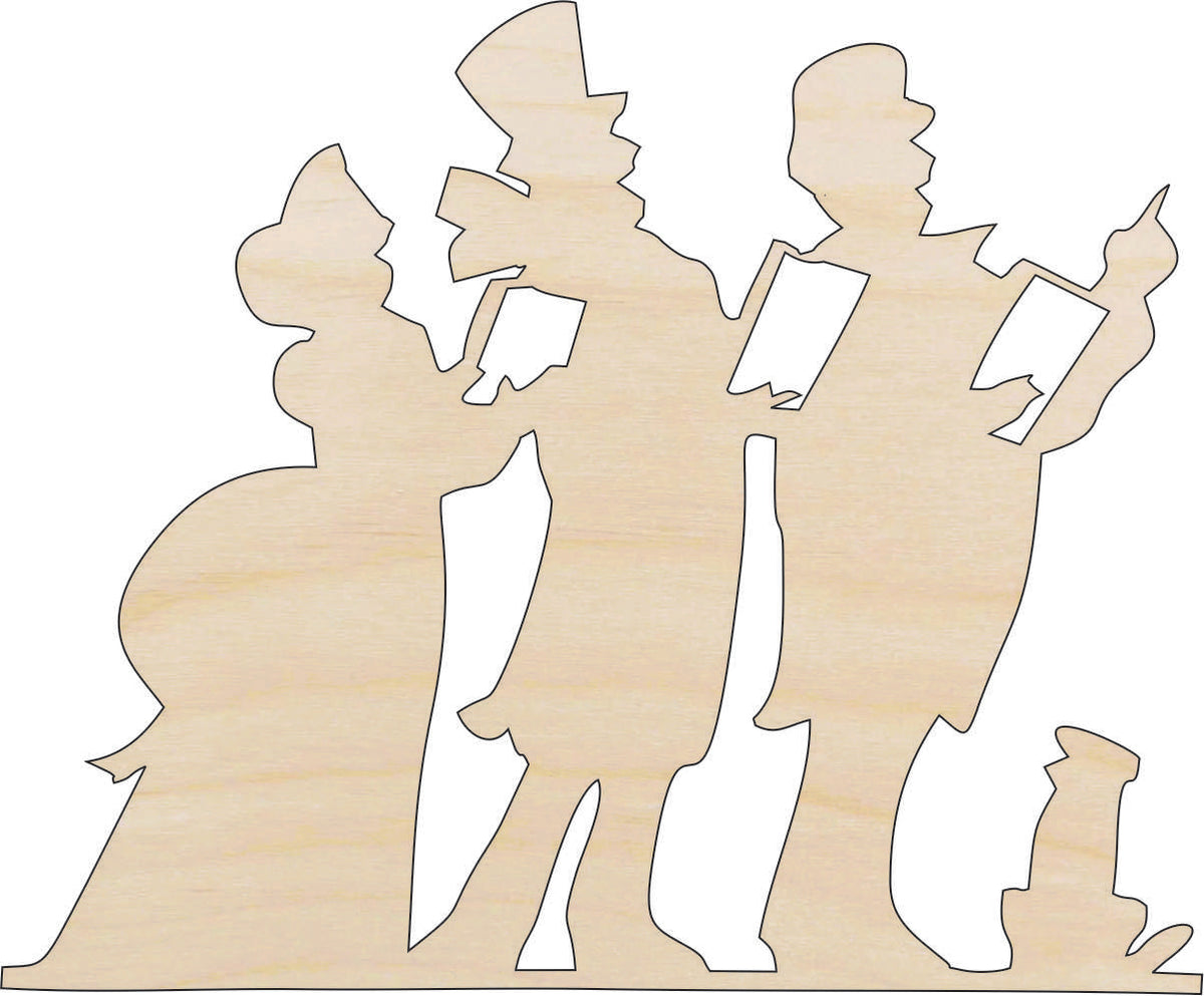 People Carolers - Laser Cut Out Unfinished Wood Craft Shape XMS62 People Carolers - Laser Cut Out Unfinished Wood Craft Shape XMS62