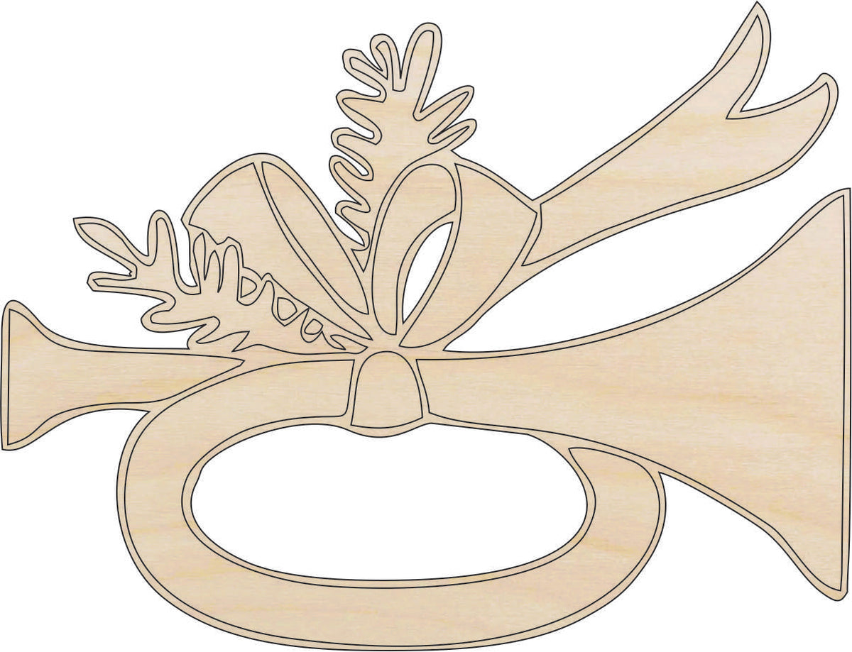 Music Trumpet - Laser Cut Out Unfinished Wood Craft Shape XMS67 Music Trumpet - Laser Cut Out Unfinished Wood Craft Shape XMS67