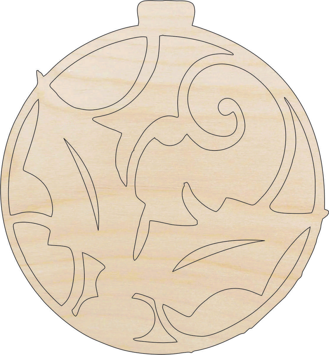 Bauble - Laser Cut Out Unfinished Wood Craft Shape XMS88 Bauble - Laser Cut Out Unfinished Wood Craft Shape XMS88