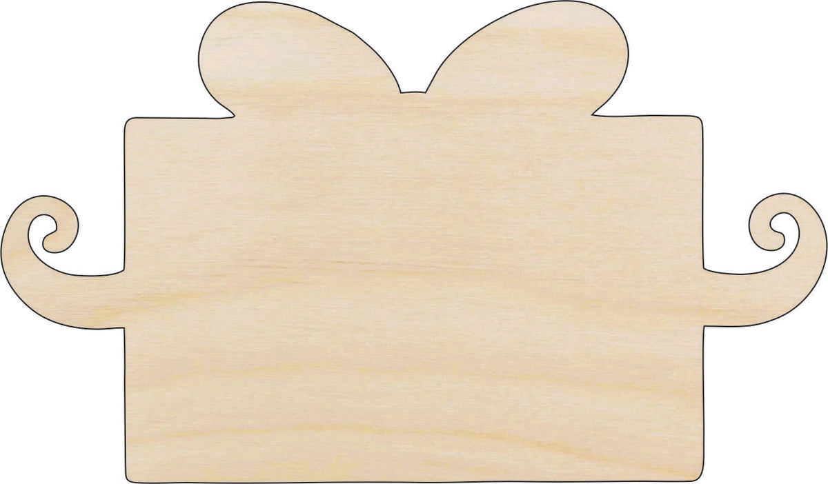 Present - Laser Cut Out Unfinished Wood Craft Shape XTR107