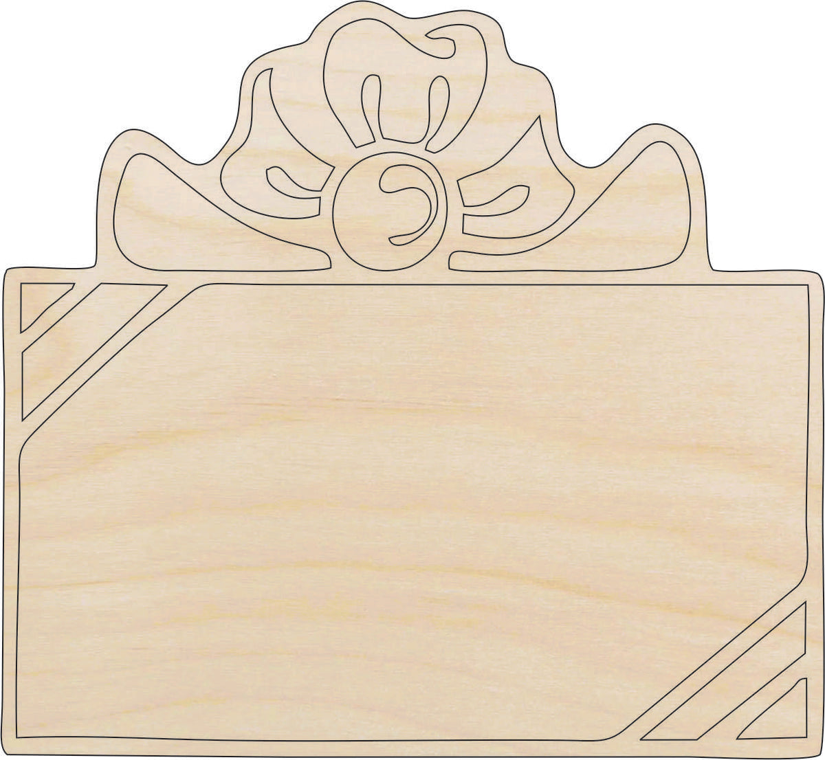 Present - Laser Cut Out Unfinished Wood Craft Shape XTR20 Present - Laser Cut Out Unfinished Wood Craft Shape XTR20