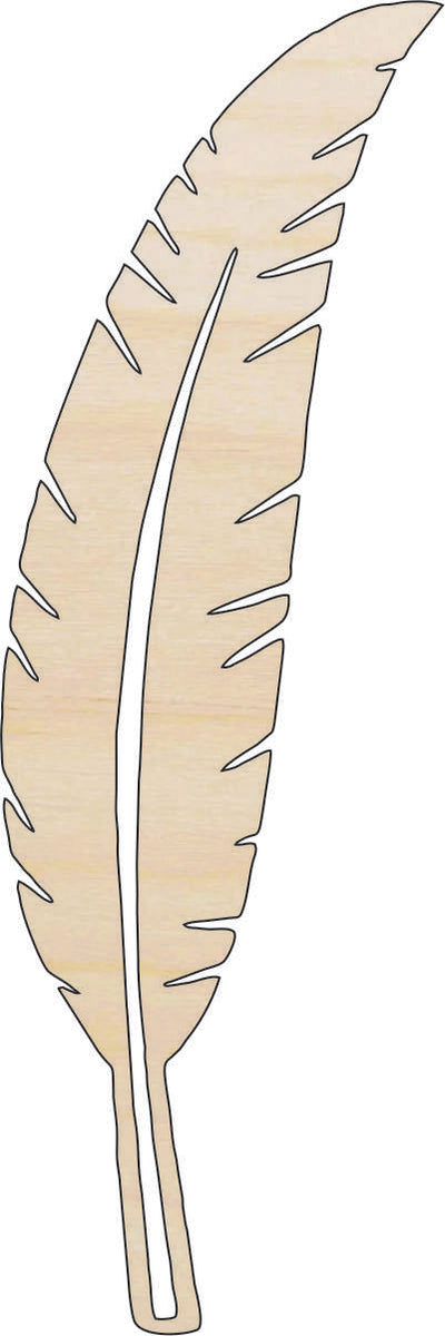 Bird Feather - Laser Cut Out Unfinished Wood Craft Shape XTR36 Bird Feather - Laser Cut Out Unfinished Wood Craft Shape XTR36
