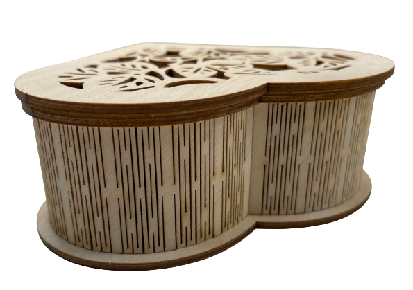 3D Heart Box 5 Pieces Laser Cut Out Unfinished Wood BOX1 3D Heart Box 5 Pieces Laser Cut Out Unfinished Wood BOX1