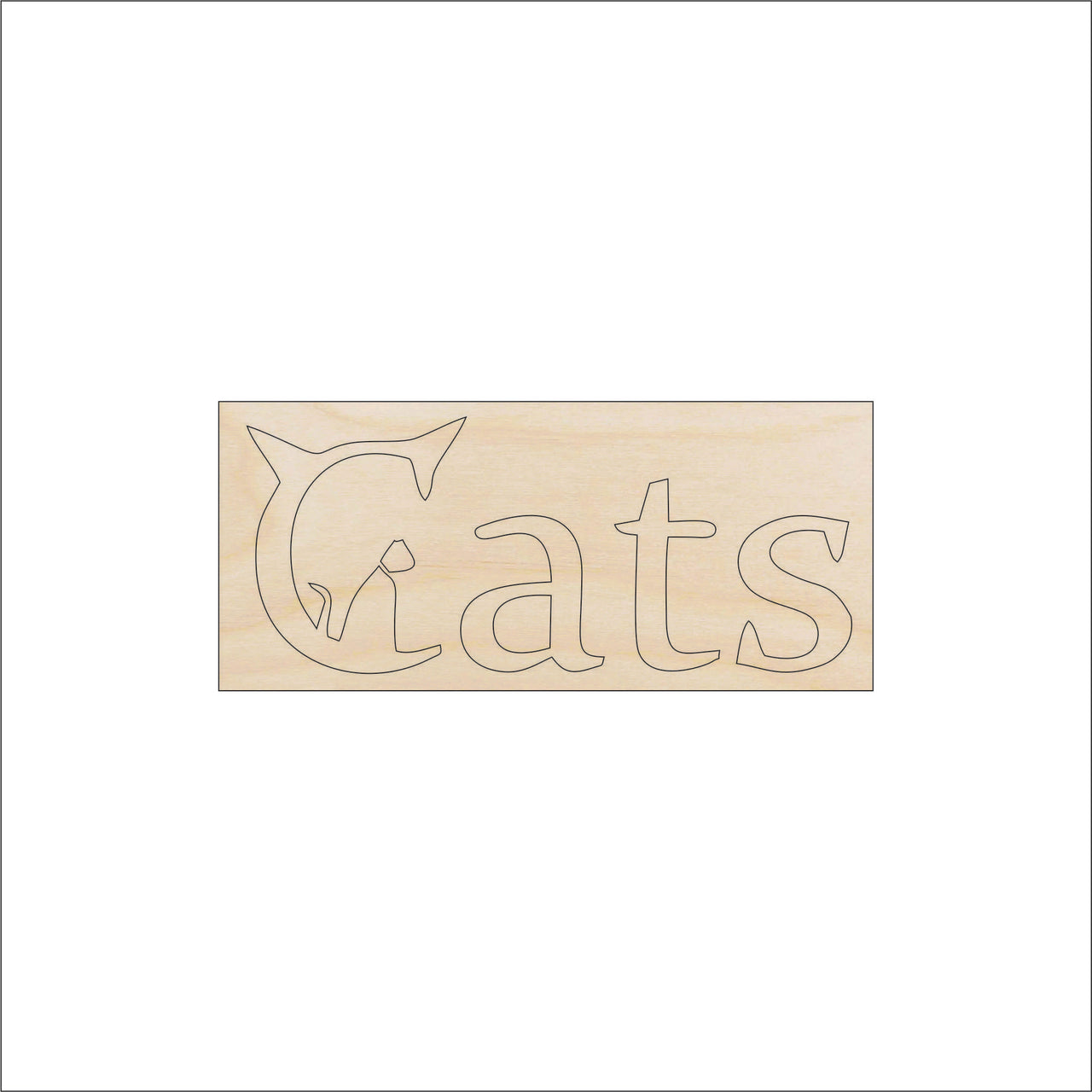 Cats Sign Wood Craft Shape - Laser Cut Baltic Birch Unfinished DIY Wood Art Supplies CAT16 - The Wood Shape Store