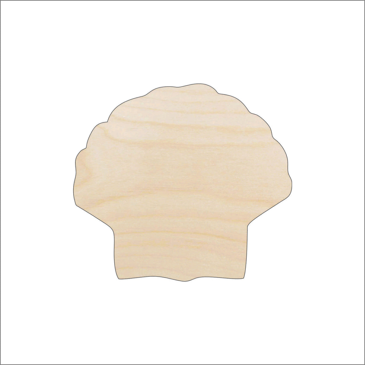 Shell Wood Craft Shape - Laser Cut Baltic Birch Unfinished DIY Wood Art Supplies SEA58 - The Wood Shape Store