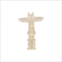 Totem Pole Wood Craft Shape - Laser Cut Baltic Birch Unfinished DIY Wood Art Supplies XTR14 - The Wood Shape Store