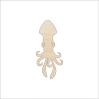 Squid Wood Craft Shape - Laser Cut Baltic Birch Unfinished DIY Wood Art Supplies SEA130 - The Wood Shape Store