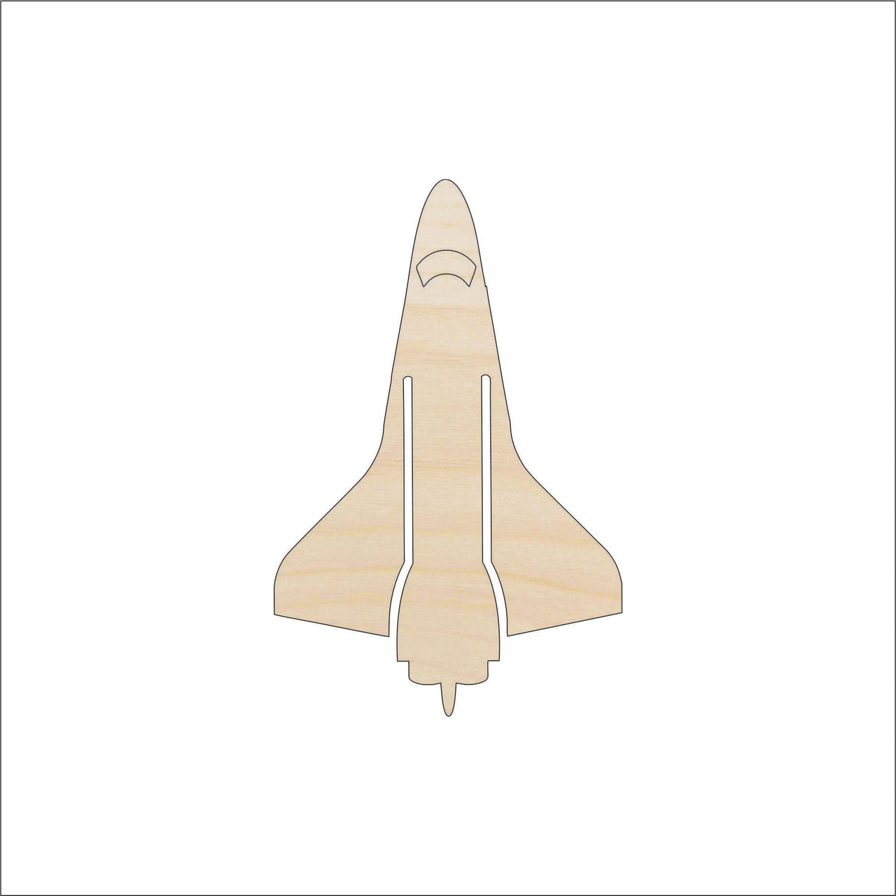 Spaceship Wood Craft Shape - Laser Cut Baltic Birch Unfinished DIY Wood Art Supplies SPC60 - The Wood Shape Store