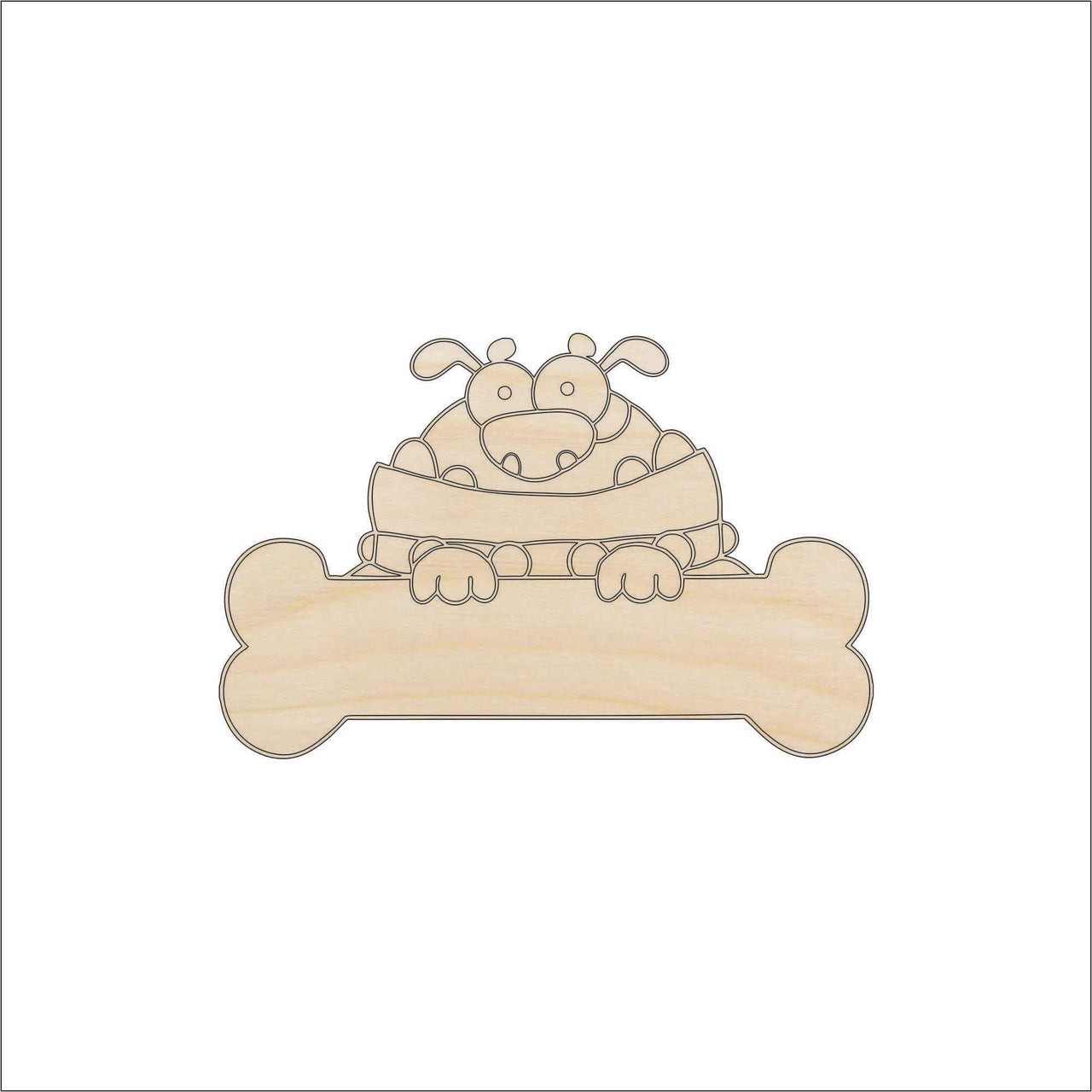 Dog Wood Craft Shape - Laser Cut Baltic Birch Unfinished DIY Wood Art Supplies DOG74 - The Wood Shape Store