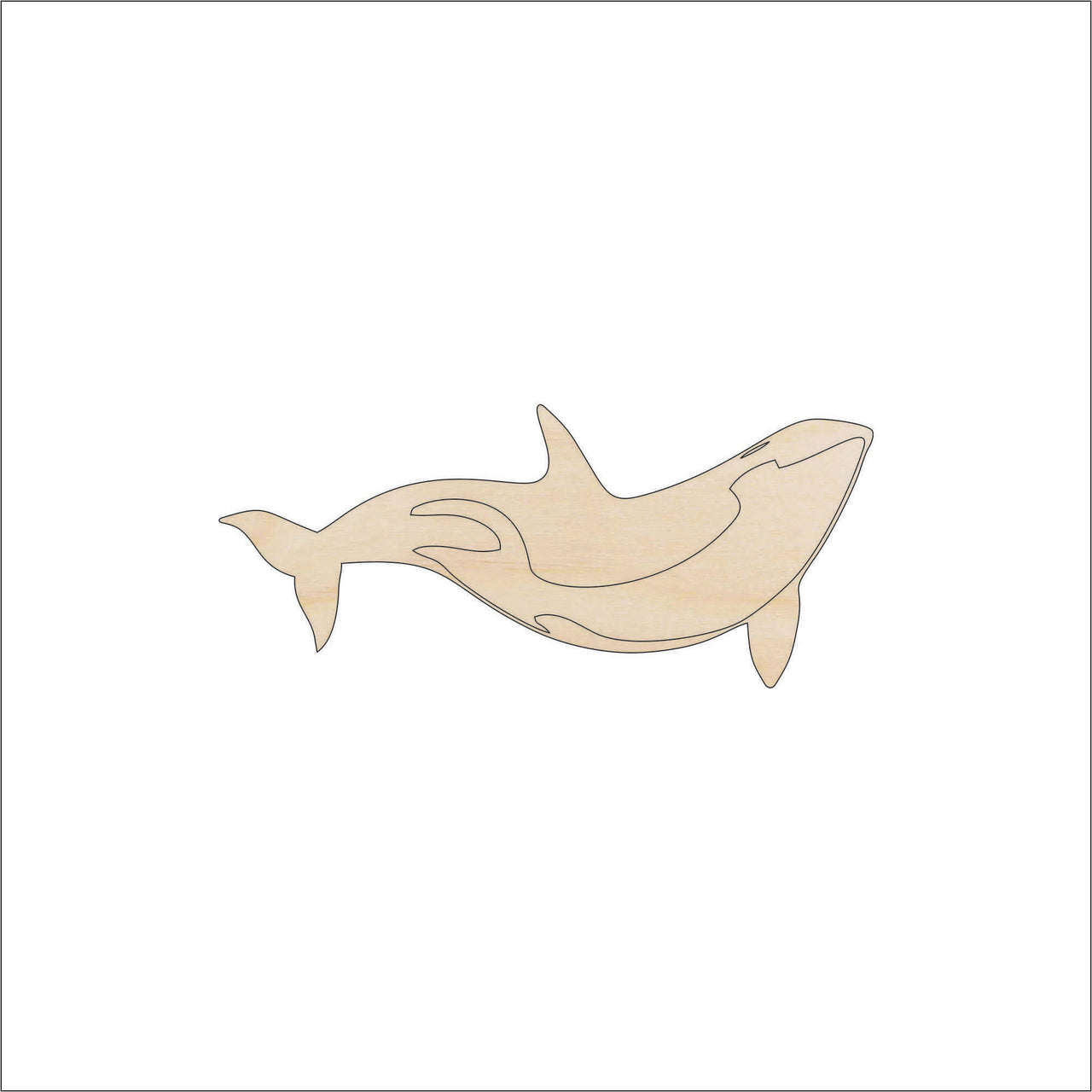 Whale Wood Craft Shape - Laser Cut Baltic Birch Unfinished DIY Wood Art Supplies SEA109 - The Wood Shape Store