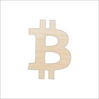 Bitcoin Symbol Wood Craft Shape - Laser Cut Baltic Birch Unfinished DIY Art Supplies MNY5 - The Wood Shape Store