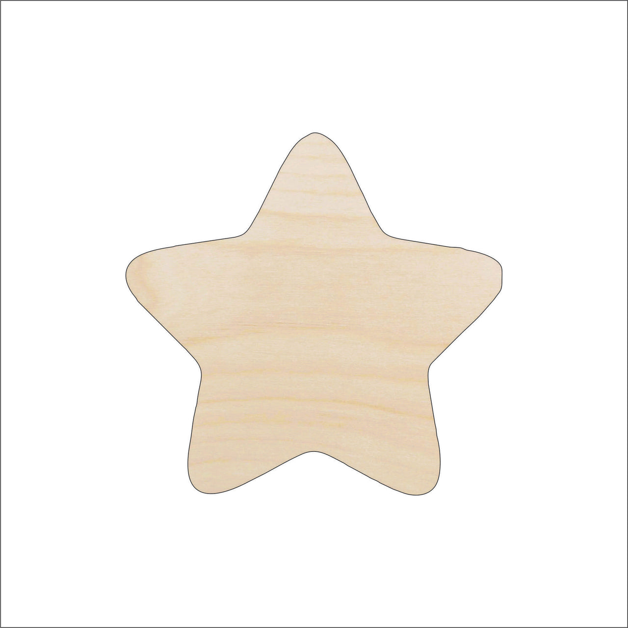Star Wood Craft Shape - Laser Cut Baltic Birch Unfinished DIY Wood Art Supplies SKY77 - The Wood Shape Store