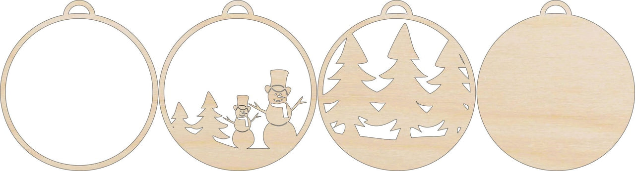 Snowman 3D Laser Cut Ornament – Baltic Birch Wood Craft Supplies | DIY Wood Ornament Kit XM75 - The Wood Shape Store