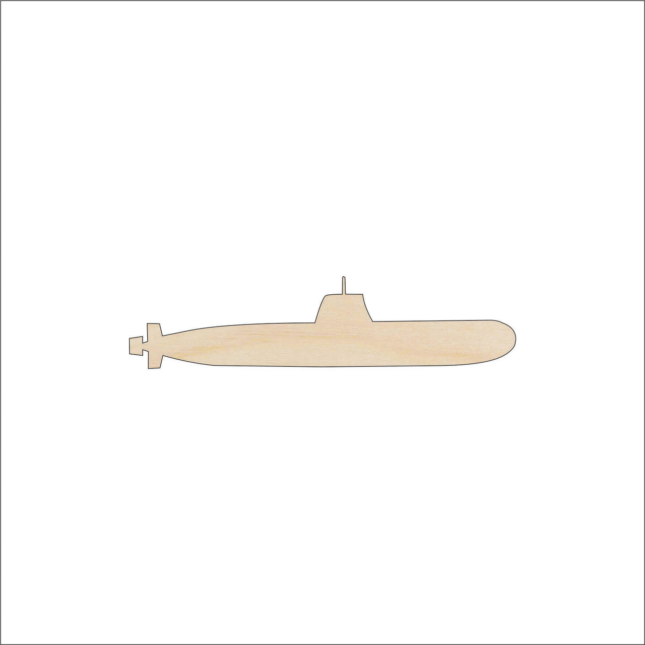 Submarine Wood Craft Shape - Laser Cut Baltic Birch Unfinished DIY Wood Art Supplies BOT8 - The Wood Shape Store