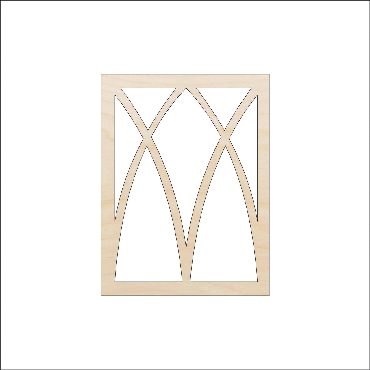 Window Wood Craft Shape - Laser Cut Baltic Birch Unfinished DIY Wood Art Supplies BLD93 - The Wood Shape Store