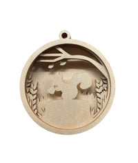 Squirrel 3D Laser Cut Ornament – Baltic Birch Wood Craft Supplies | DIY Wood Ornament Kit AN29 - The Wood Shape Store