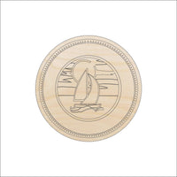 Sailboat Scene Wood Craft Shape - Laser Cut Baltic Birch Unfinished DIY Wood Art Supplies BOT9 - The Wood Shape Store