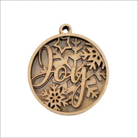 Joy 3D Laser Cut Ornament – Baltic Birch Wood Craft Supplies | DIY Wood Ornament Kit XM65 - The Wood Shape Store