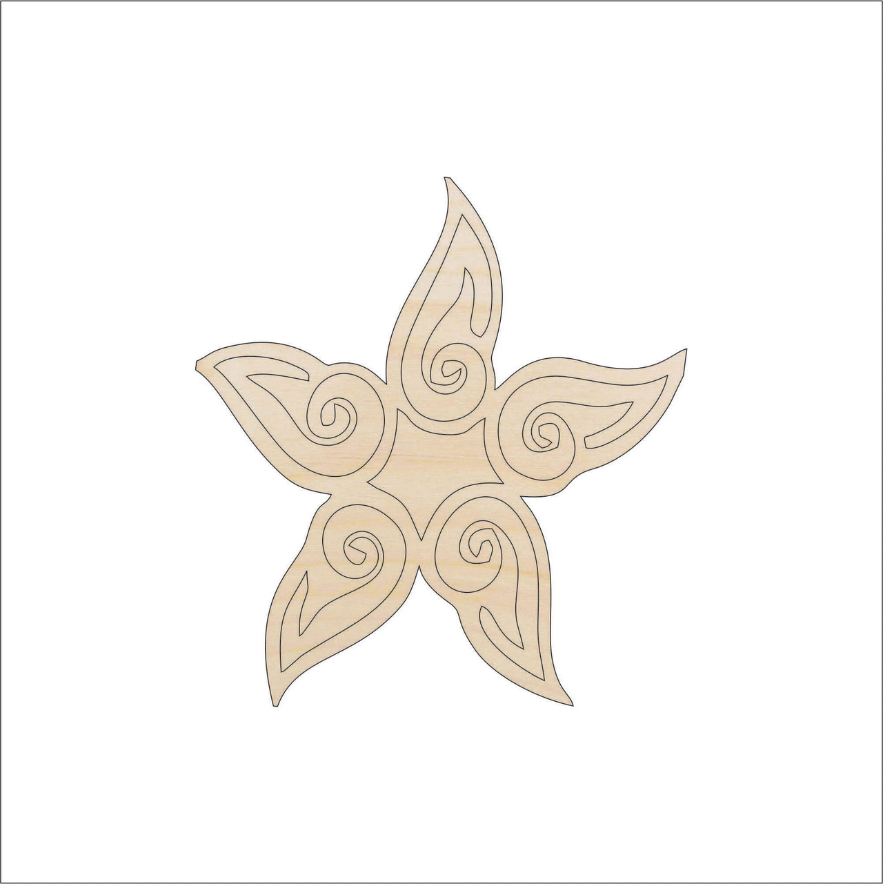 Star Wood Craft Shape - Laser Cut Baltic Birch Unfinished DIY Wood Art Supplies SKY13 - The Wood Shape Store