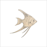 Angelfish Wood Craft Shape - Laser Cut Baltic Birch Unfinished DIY Wood Art Supplies FSH44 - The Wood Shape Store