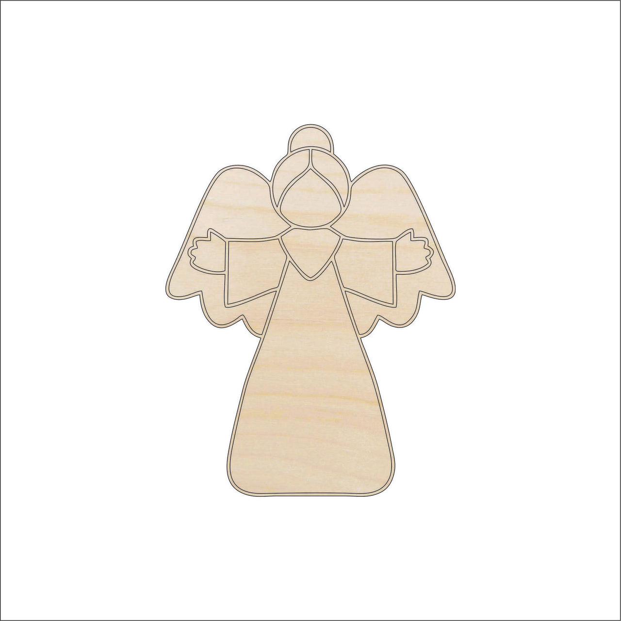 Angel Wood Craft Shape - Laser Cut Baltic Birch Unfinished DIY Wood Art Supplies REL23 - The Wood Shape Store
