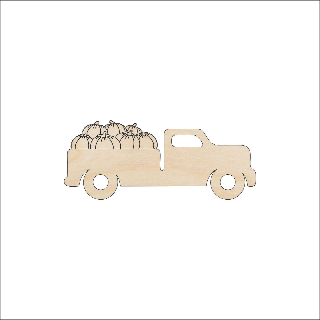Halloween Truck Wood Craft Shape - Laser Cut Baltic Birch Unfinished Art Supplies FAL232 - The Wood Shape Store